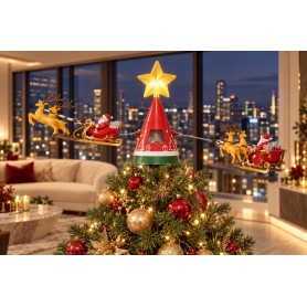 Puntale Natalizio a Batteria con Slitta – Decorazione per Albero di Natale