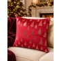 Cuscino Natalizio in Velluto Decorato 45 x 45 cm Rosso