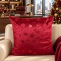 Cuscino Natalizio in Velluto Decorato 45 x 45 cm Bordeaux