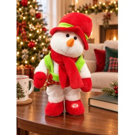 Pupazzo di Neve con Sax H. 35 cm Luminoso, con Movimento e Musicale