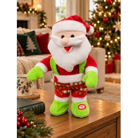 Babbo Natale con Sax H. 35 cm Luminoso, con Movimento e Musicale
