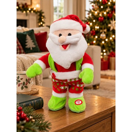 Babbo Natale con Sax H. 35 cm Luminoso, con Movimento e Musicale