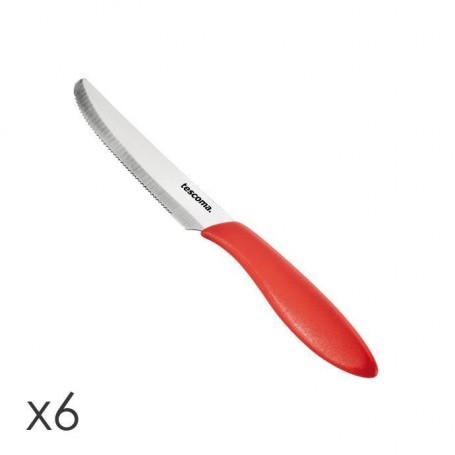 Tescoma coltello tavola, 12 cm 6 pz rosso "presto"