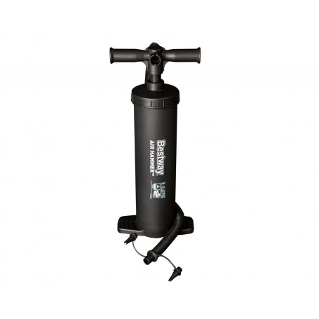 Bestway Pompa manuale per gonfiare e sgonfiare"Air Hammer", con 3 adattatori inclusi, 3.5L, Nero, 48 cm (Art.62030)
