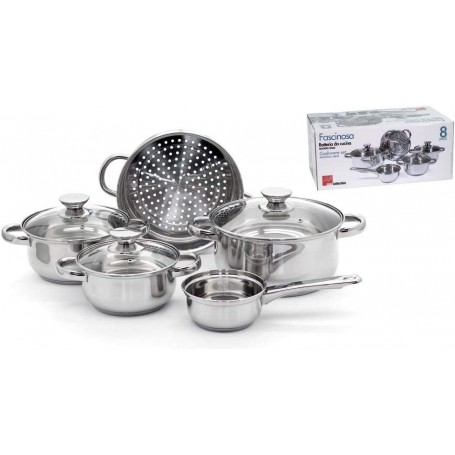 Casacollection Batteria da cucina acciaio inox 8 pz "Fascinosa"