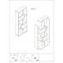Modulo Libreria Art.114 (70x24x178)cm, noce