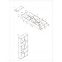 Modulo Libreria Art.114 (70x24x178)cm, noce