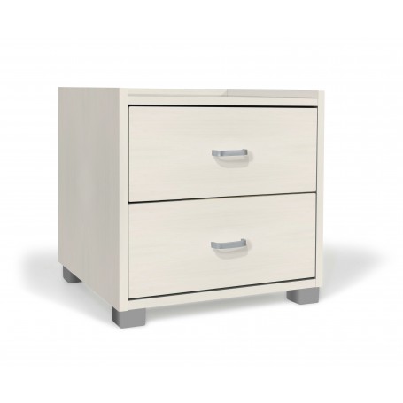Comodino Art.121 2 Cassetti, bianco nordico