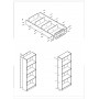 Modulo Libreria Art.112 (60x24x170)cm, bianco nordico