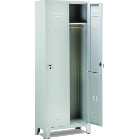 Armadietto spogliatoio 2 posti in lamiera d'acciaio (L.68,5xP.33XH.180) cm