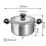 Tescoma Casseruola con coperchio ø 24 cm, 5 lt "Brava"
