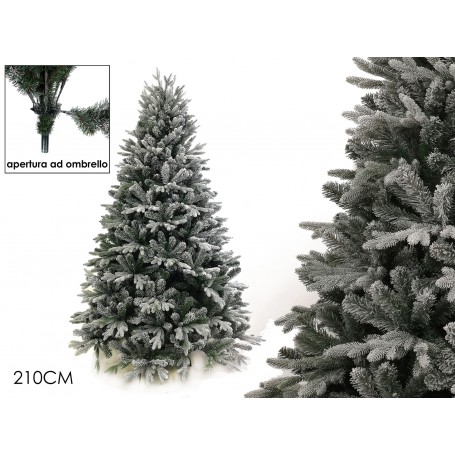 Albero di Natale Innevato "PE Silvestre" H.210cm - Ø 140cm - n.rami 1430