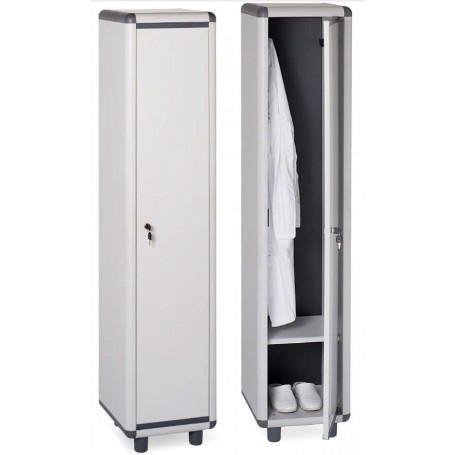 Spogliatoio "Easy 170/1.31/SP" in resina con serratura - 1 Anta e 1 Ripiano inferiore (39x39xH.175)cm, grigio