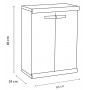 Mobiletto "Scik Basic Recycled 90/2/TP" in PVC 80% riciclato, multiuso - 2 Ante e 1 Ripiano (62,5x39xH.84)cm, grigio