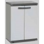 Mobiletto "Scik Basic Recycled 90/2/TP" in PVC 80% riciclato, multiuso - 2 Ante e 1 Ripiano (62,5x39xH.84)cm, grigio