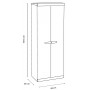 Mobile "Scik Basic Recycled 170/2/PS" in PVC 80% riciclato, multiuso - 2 Ante e 3 Ripiani (62,5x39xH.169)cm, grigio