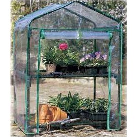 Serra a 2 piani con ruote e copertura in PVC (L.69xP.49xH.93)cm