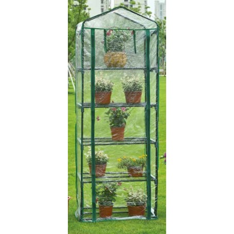 Serra a 5 piani con ruote e copertura in PVC (L.69xP.49xH.200)cm