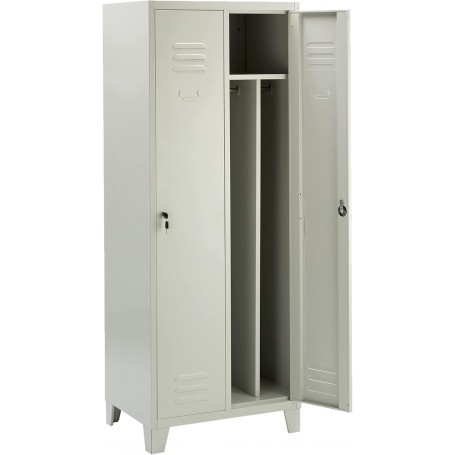 Armadietto "Sporco/Pulito" 2 Posti in lamiera d'acciaio (L.68,5xP.50xH.180)cm, grigio