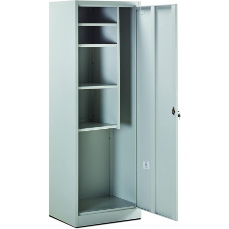 Armadio Porta-scope 1 Anta e 4 Ripiani con Divisorio in lamiera d'acciaio (L.61,5xP.49xH.180)cm, grigio
