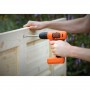 Black&Decker Trapano avvitatore con mandrino autoserrante mm.10, batteria litio 7,2V-1,5 Ah (mod.BDCD8-QW)