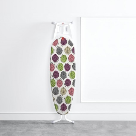 Rayen Copri asse da stiro - 100% Cotone cat. Basic e singola spugna - Taglia Universale (126x40)cm, bianco e foglie