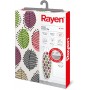 Rayen Copri asse da stiro - 100% Cotone cat. Basic e singola spugna - Taglia Universale (126x40)cm, bianco e foglie